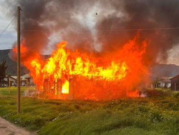 Incendio consumió por completo una vivienda en el sector de Rabuco en Hijuelas: una persona resultó damnificada