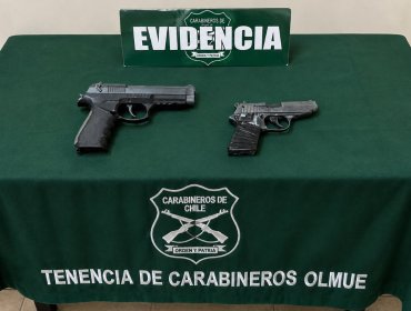 Tres adolescentes y un adulto fueron detenidos tras ingresar a robar a casa en Olmué: incautaron dos armas aptas para el disparo