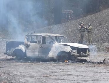 Ataque incendiario deja una camioneta destruida en un sector rural de Collipulli