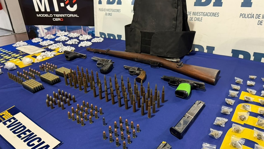 PDI detiene a líderes de banda en San Bernardo e incauta fusil y drogas
