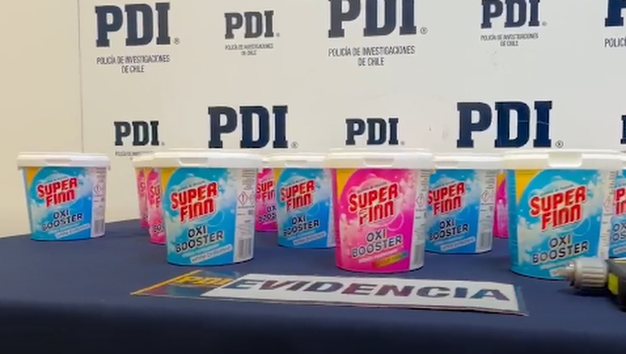 Incautan 8,5 kilos de ketamina ocultos en envases de quitamanchas en Conchalí