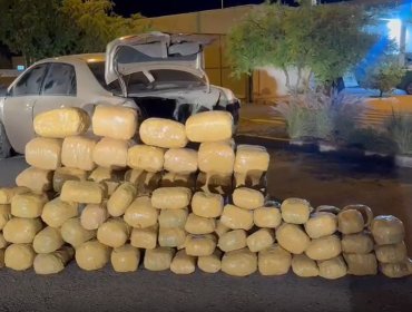 Incautan más de 212 kilos de marihuana tras accidente de tránsito en la ruta 5 Norte en La Higuera