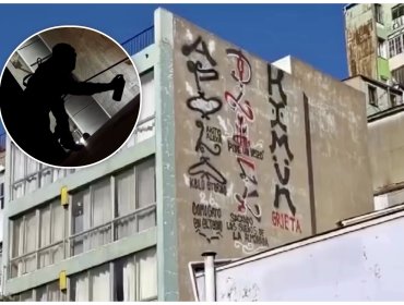 Del arte callejero al vandalismo, un solo paso: arriesgada acción para hacer un graffiti en edificio reabre antiguo debate en Valparaíso