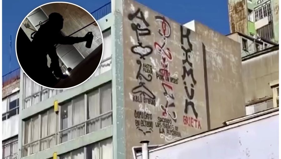Del arte callejero al vandalismo, un solo paso: arriesgada acción para hacer un graffiti en edificio reabre antiguo debate en Valparaíso