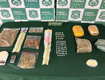 Cuatro detenidos y drogas incautadas tras allanamientos del OS7 en Renca