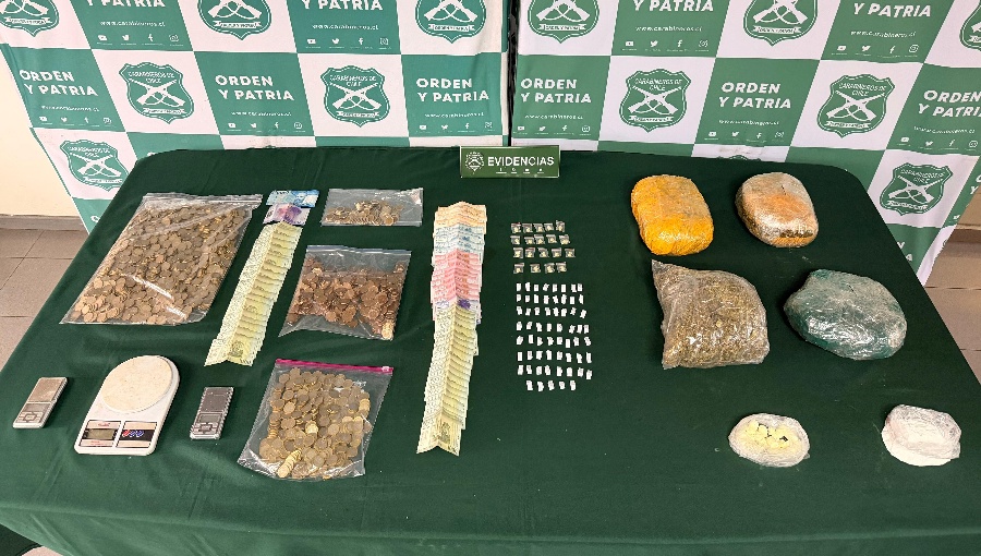 Cuatro detenidos y drogas incautadas tras allanamientos del OS7 en Renca
