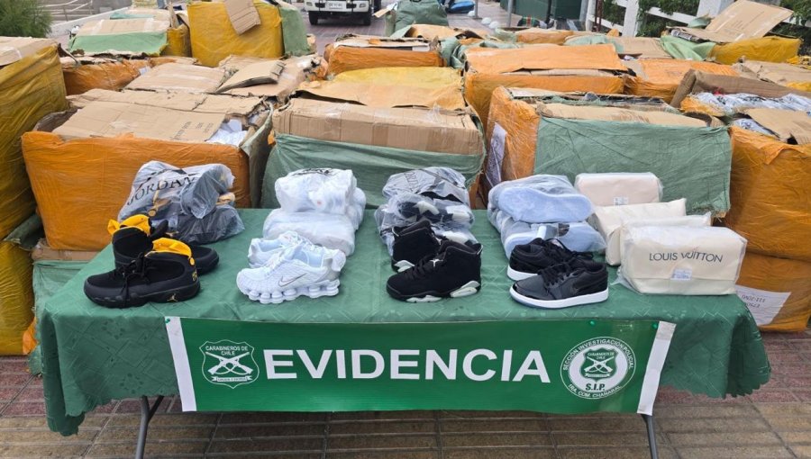 Incautan más de $1.000 millones en productos falsificados y detienen a dos personas en Chañaral