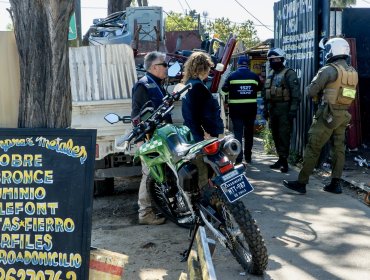 Operativo en sector Belloto 2.000 de Quilpué deja cinco detenidos: cuatro por receptación y uno con orden judicial vigente