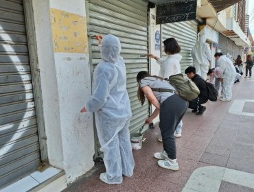 Cerca de 130 voluntarios se movilizaron para renovar fachadas y cortinas de locales en el centro de Villa Alemana