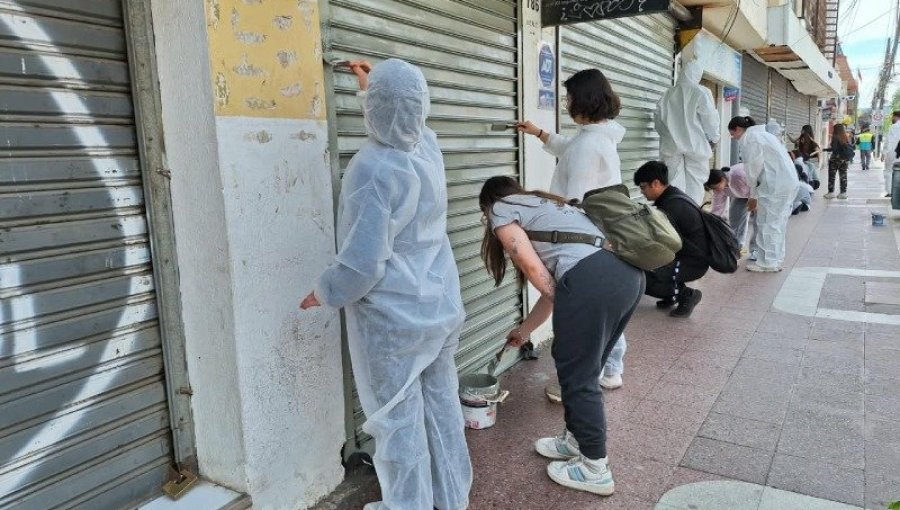 Cerca de 130 voluntarios se movilizaron para renovar fachadas y cortinas de locales en el centro de Villa Alemana