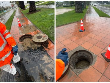 Sistema de aguas servida colapsó en recta Las Salinas y encendió las alertas en Viña del Mar