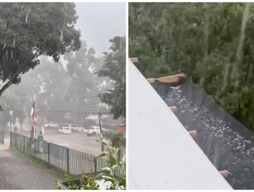 Fuerte granizada sorprendió a los vecinos de Olmué en medio del intenso temporal