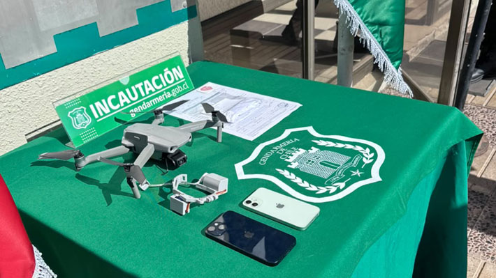 Gendarmería derriba dron que intentaba ingresar droga y dos celulares a la cárcel de Antofagasta