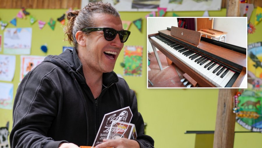 Leo Rey donó un piano a escuela rural de Colliguay, en Quilpué: "Para que tengan una ventana de ilusión y de expectativa"